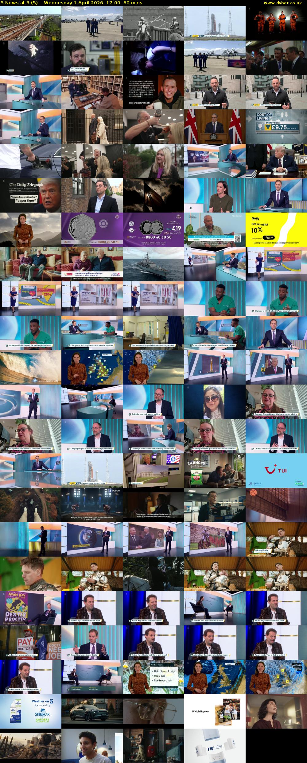 5 News at 5 (5) Wednesday 1 April 2026 17:00 - 18:00