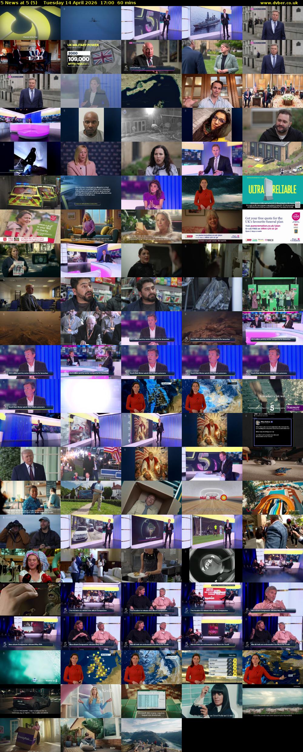 5 News at 5 (5) Tuesday 14 April 2026 17:00 - 18:00