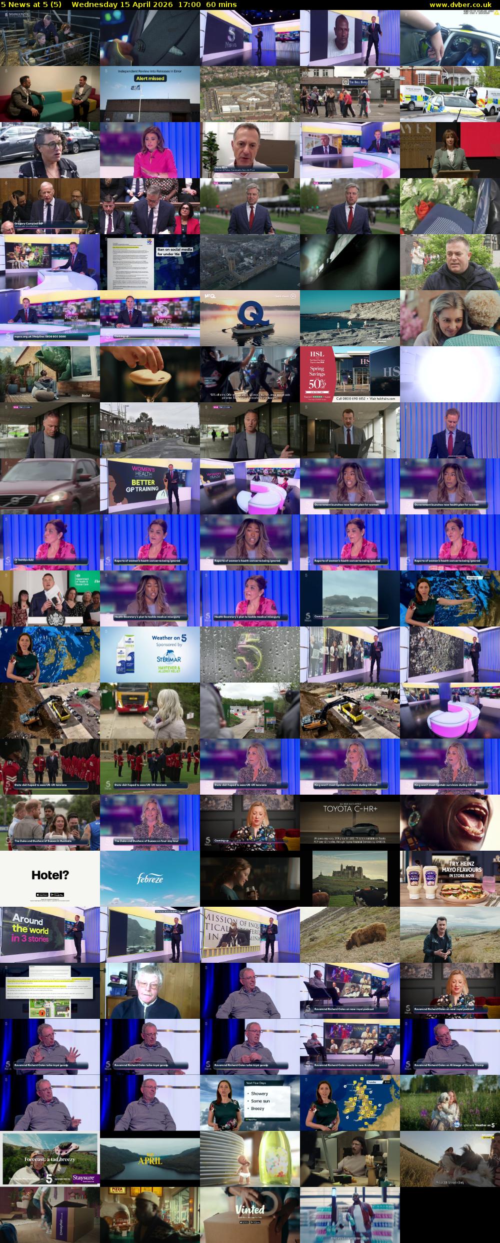 5 News at 5 (5) Wednesday 15 April 2026 17:00 - 18:00