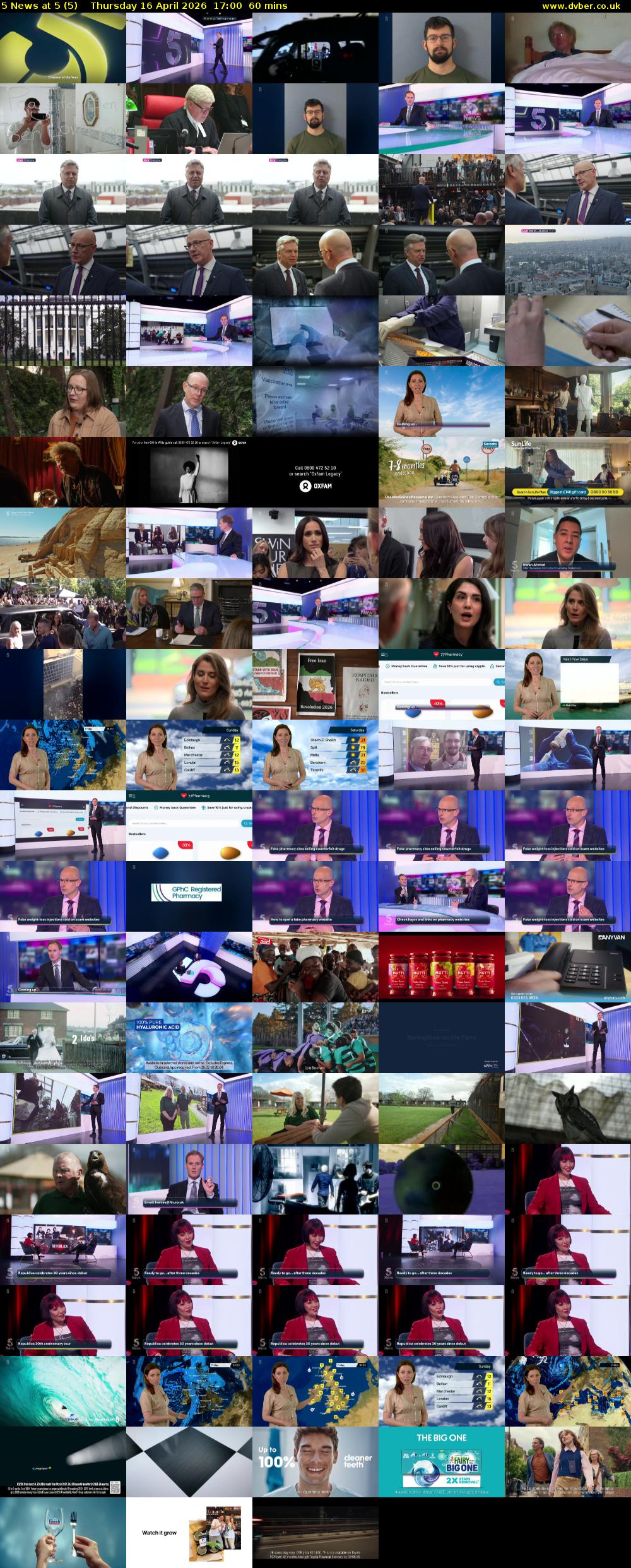 5 News at 5 (5) Thursday 16 April 2026 17:00 - 18:00