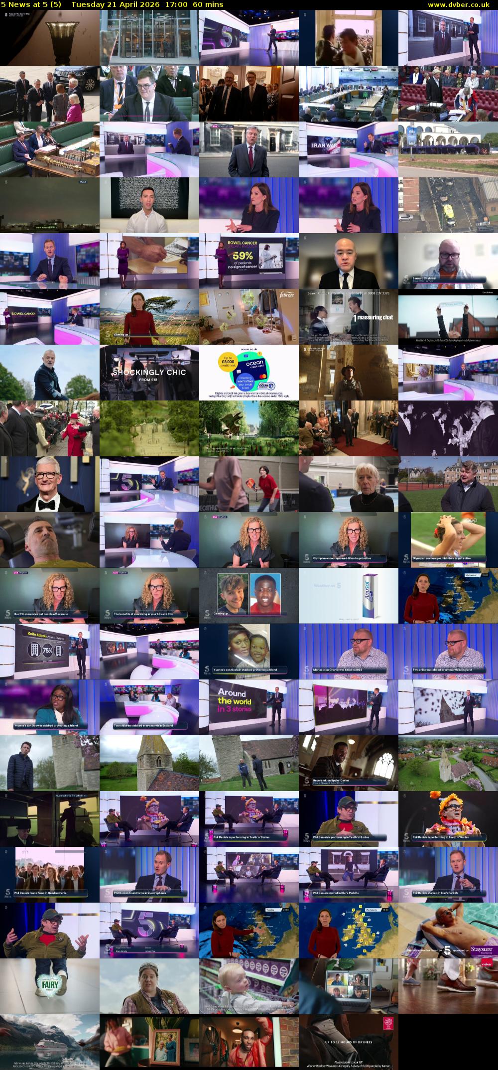5 News at 5 (5) Tuesday 21 April 2026 17:00 - 18:00