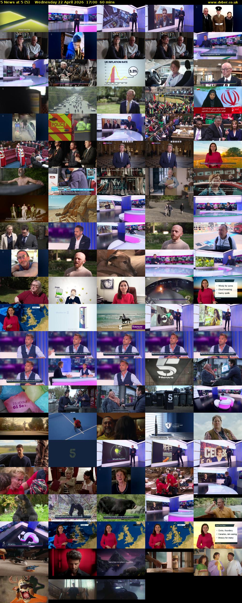 5 News at 5 (5) Wednesday 22 April 2026 17:00 - 18:00
