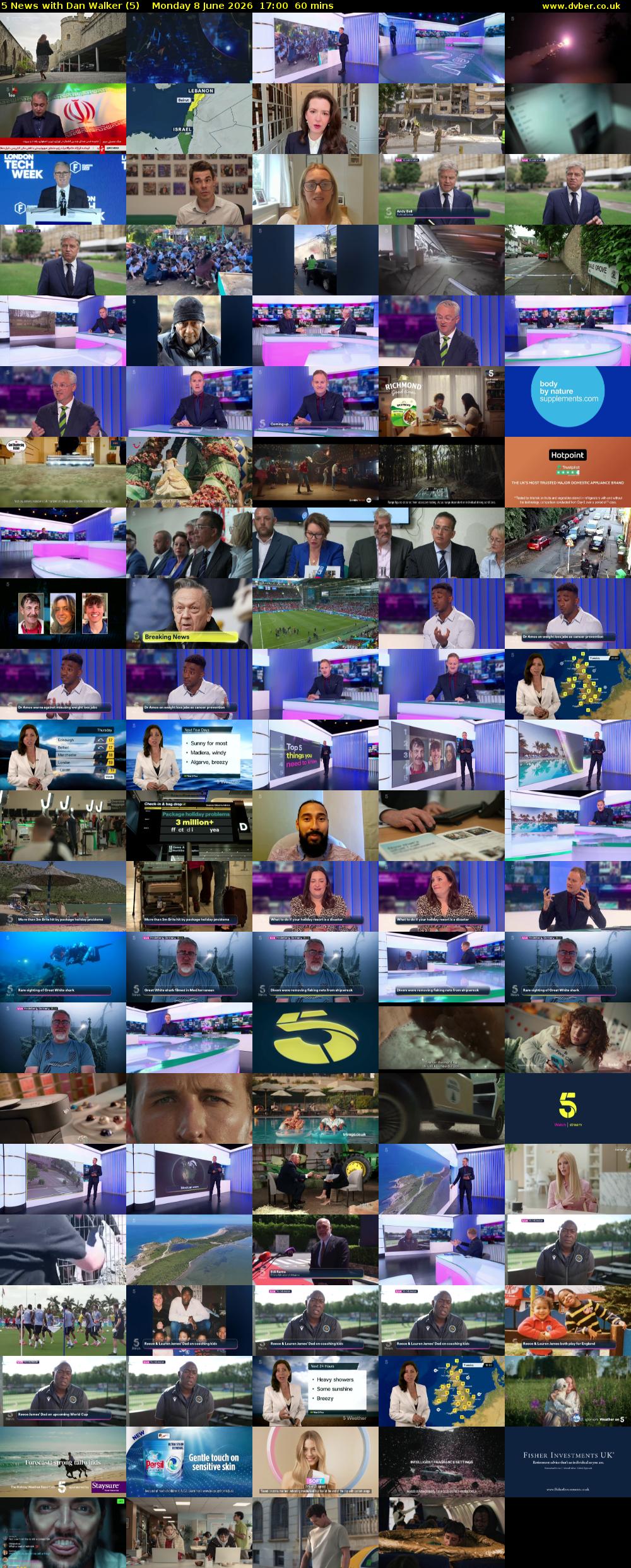 5 News with Dan Walker (5) Monday 8 June 2026 17:00 - 18:00