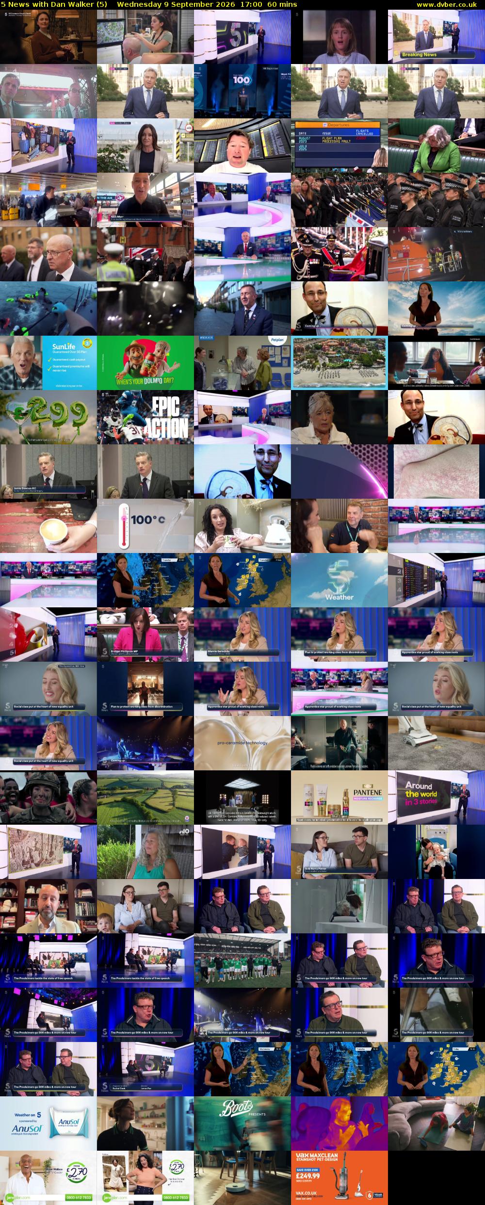 5 News with Dan Walker (5) Wednesday 9 September 2026 17:00 - 18:00