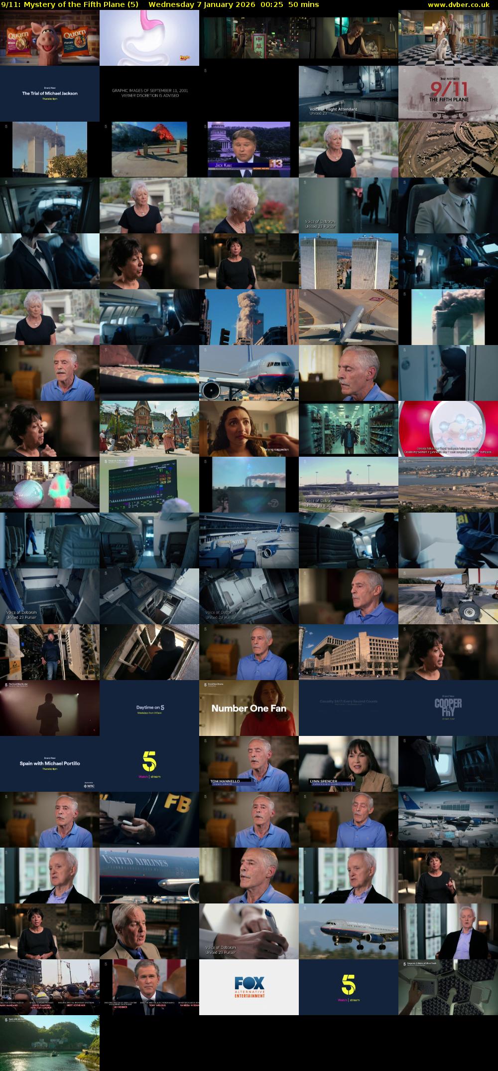 9/11: Mystery of the Fifth Plane (5) Wednesday 7 January 2026 00:25 - 01:15