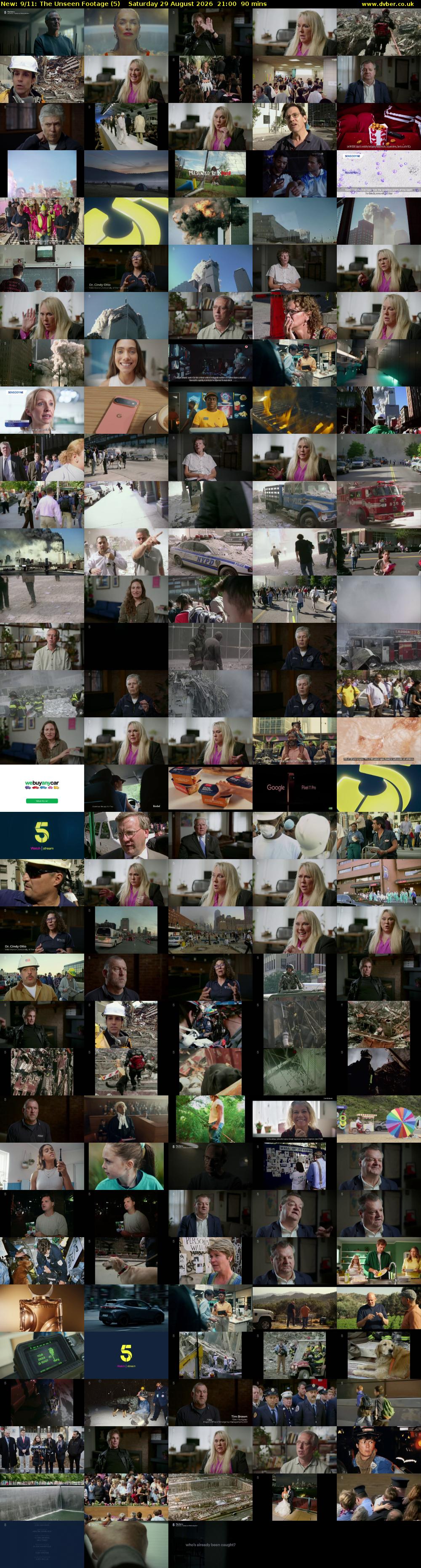9/11: The Unseen Footage (5) Saturday 29 August 2026 21:00 - 22:30