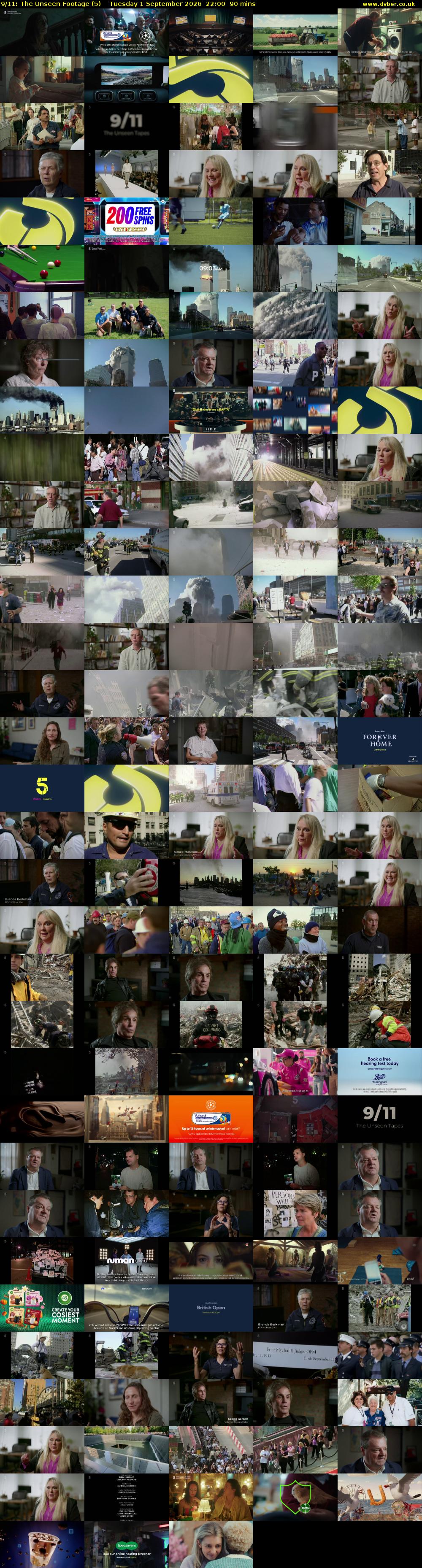 9/11: The Unseen Footage (5) Tuesday 1 September 2026 22:00 - 23:30