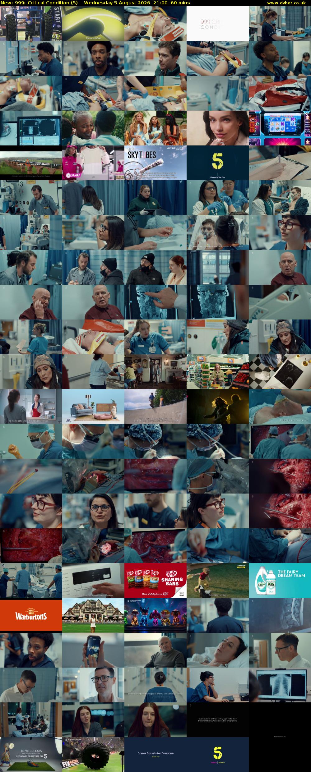 999: Critical Condition (5) Wednesday 5 August 2026 21:00 - 22:00