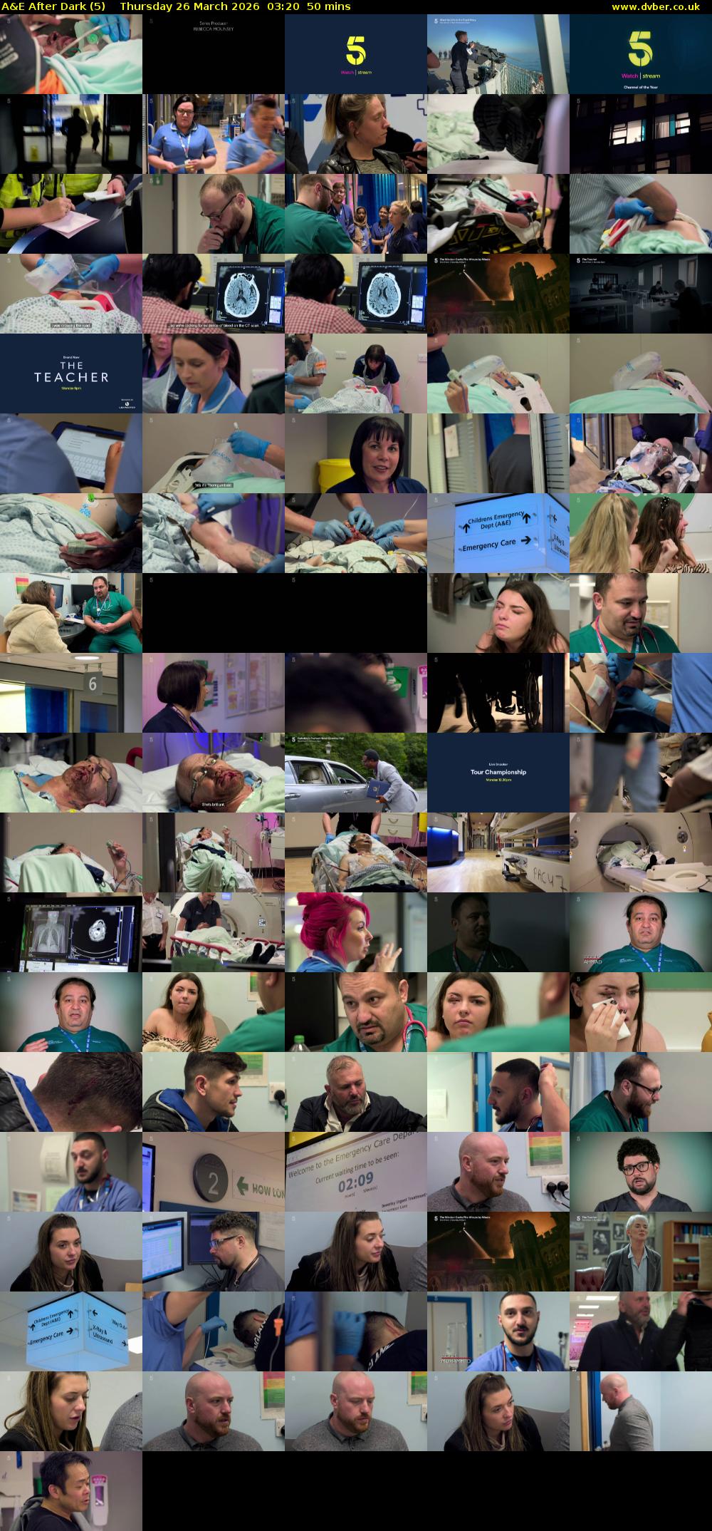 A&E After Dark (5) Thursday 26 March 2026 03:20 - 04:10