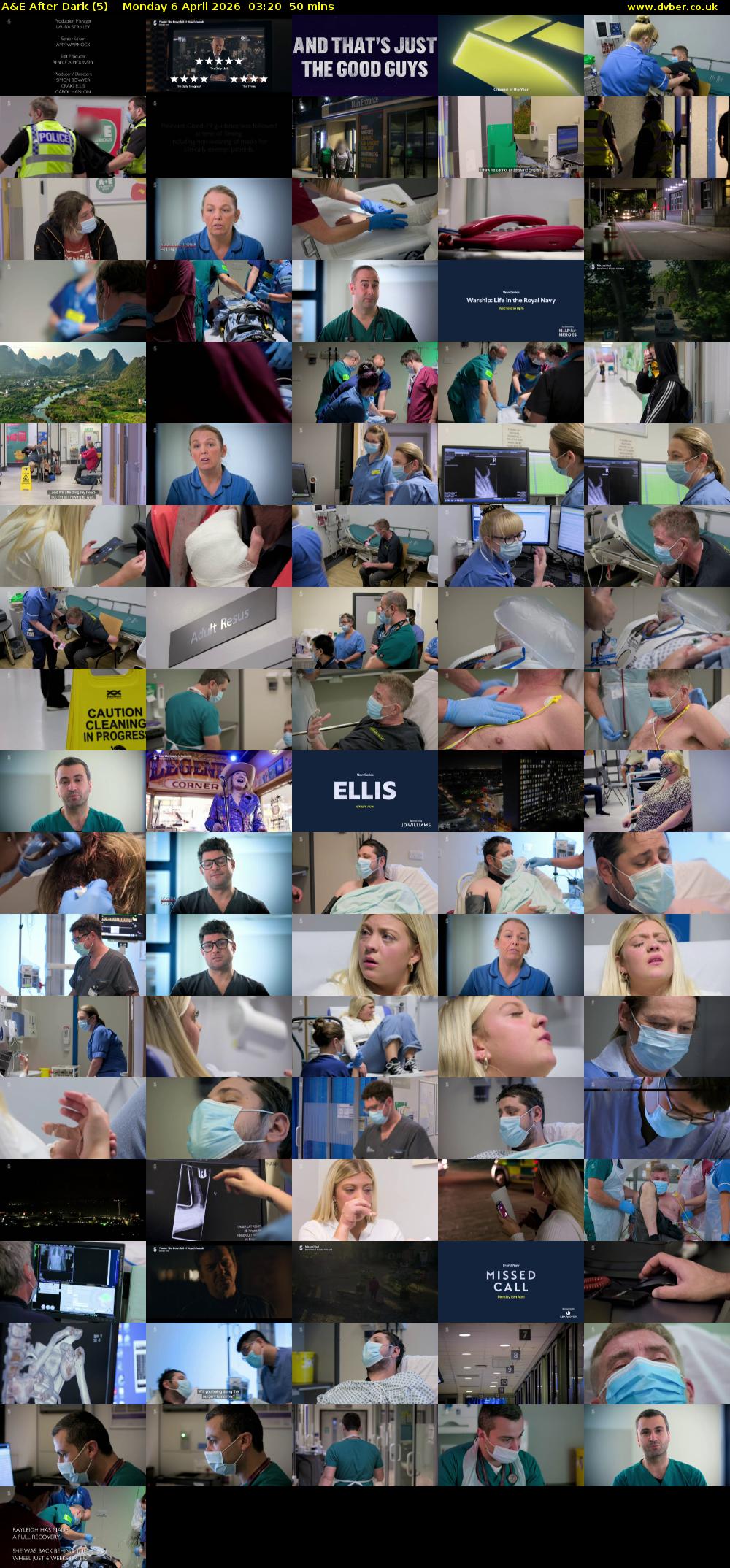 A&E After Dark (5) Monday 6 April 2026 03:20 - 04:10
