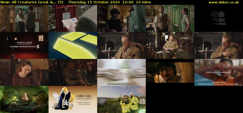 All Creatures Great &... (5) Thursday 15 October 2026 22:00 - 22:10