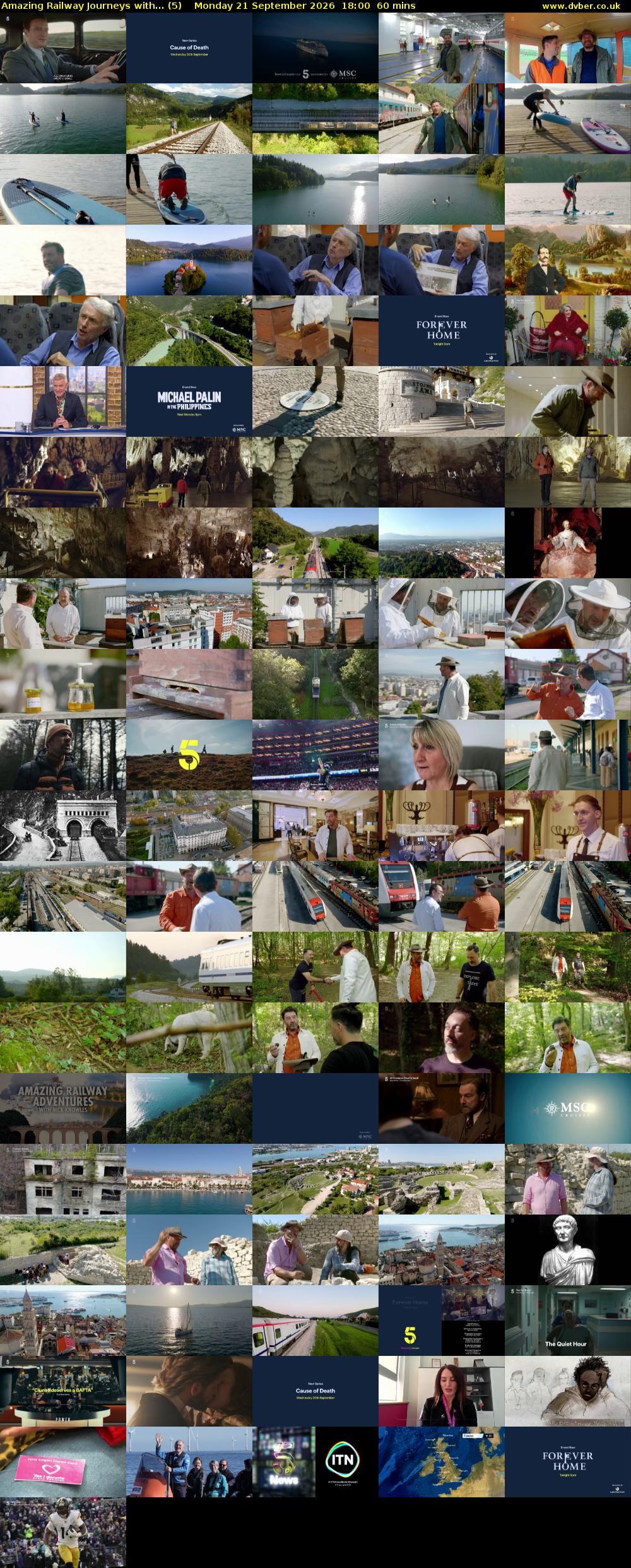 Amazing Railway Journeys with... (5) Monday 21 September 2026 18:00 - 19:00