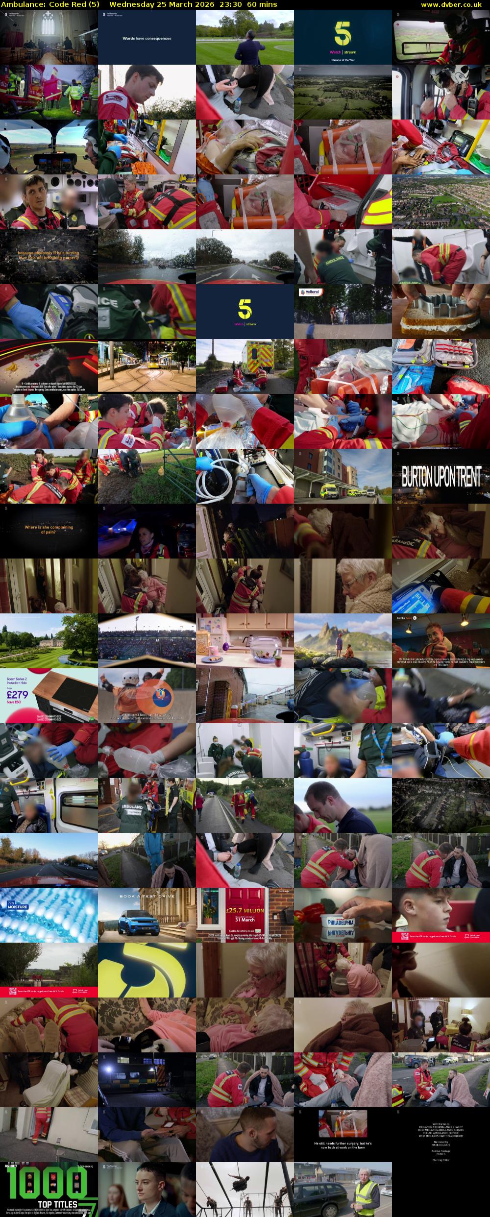 Ambulance: Code Red (5) Wednesday 25 March 2026 23:30 - 00:30