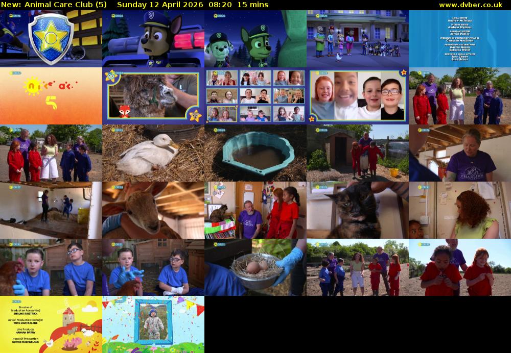 Animal Care Club (5) Sunday 12 April 2026 08:20 - 08:35