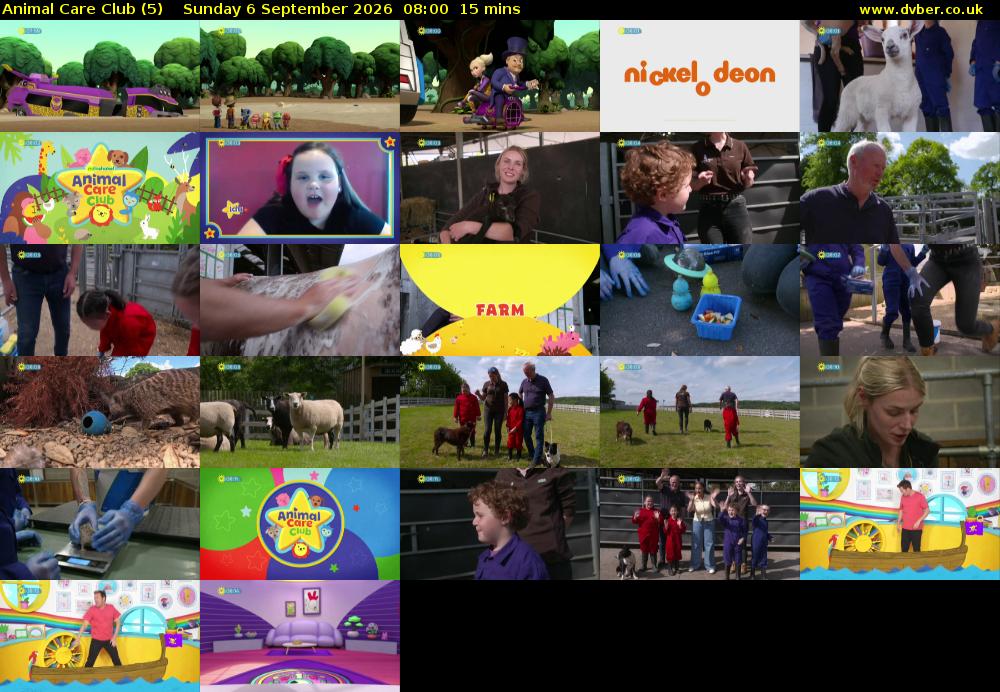 Animal Care Club (5) Sunday 6 September 2026 08:00 - 08:15