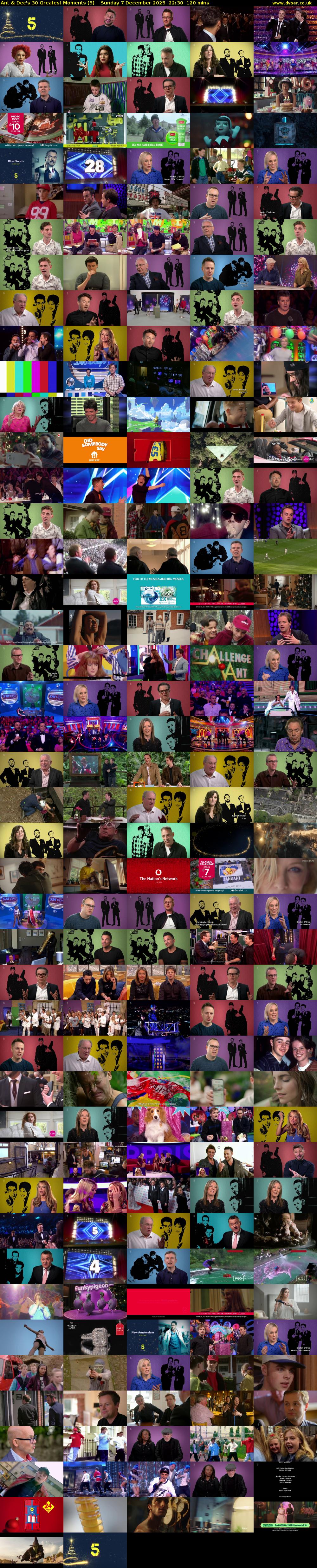 Ant & Dec's 30 Greatest Moments (5) Sunday 7 December 2025 22:30 - 00:30