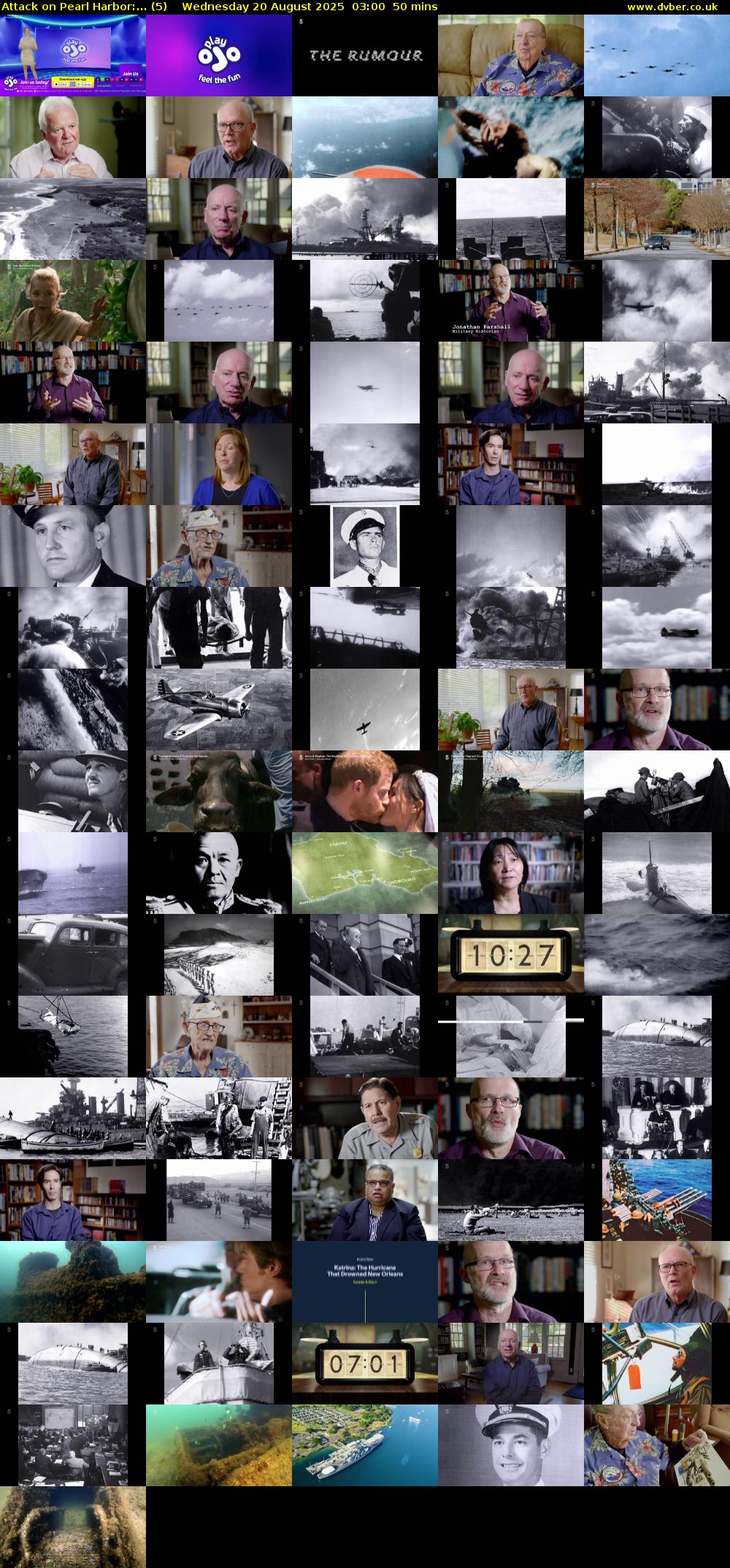 Attack on Pearl Harbor:... (5) Wednesday 20 August 2025 03:00 - 03:50