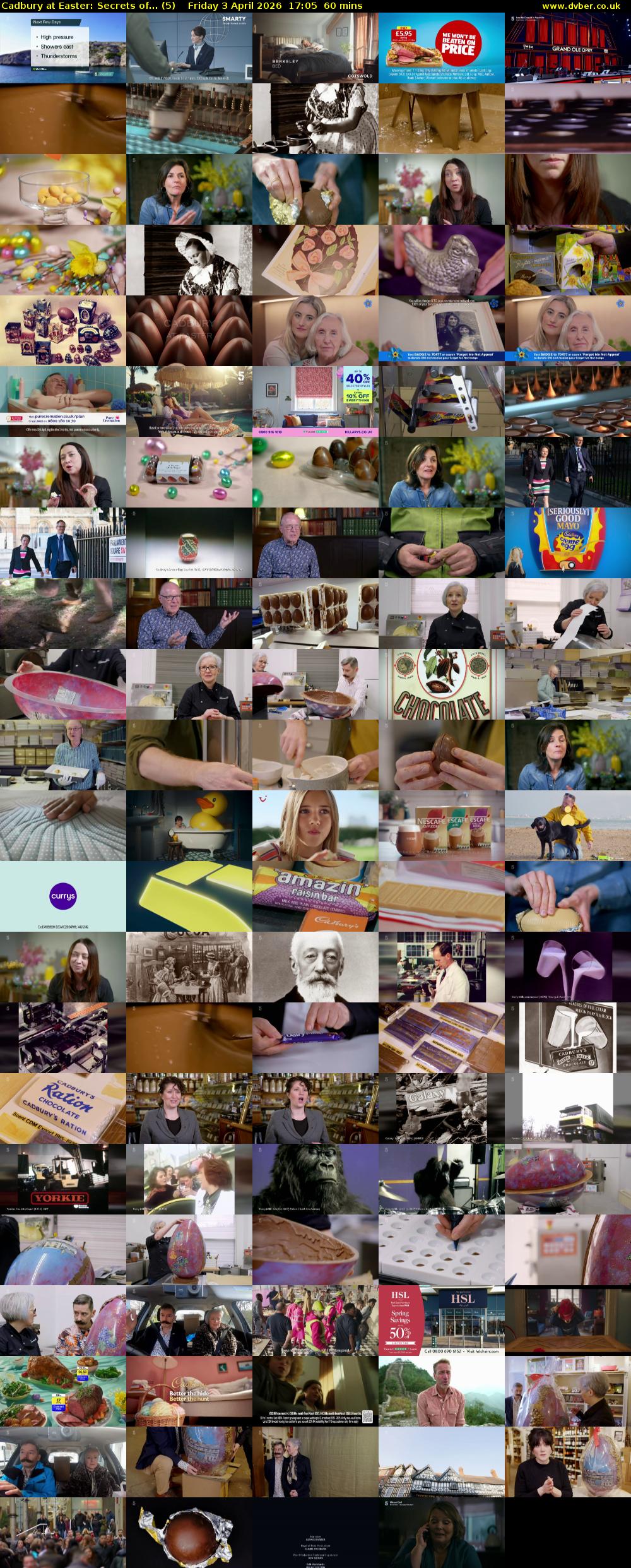 Cadbury at Easter: Secrets of... (5) Friday 3 April 2026 17:05 - 18:05