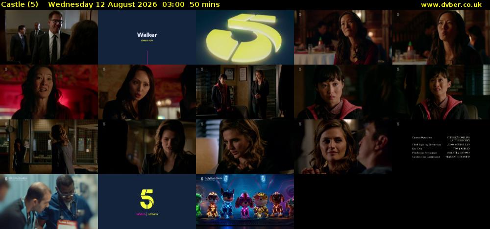 Castle (5) Wednesday 12 August 2026 03:00 - 03:50