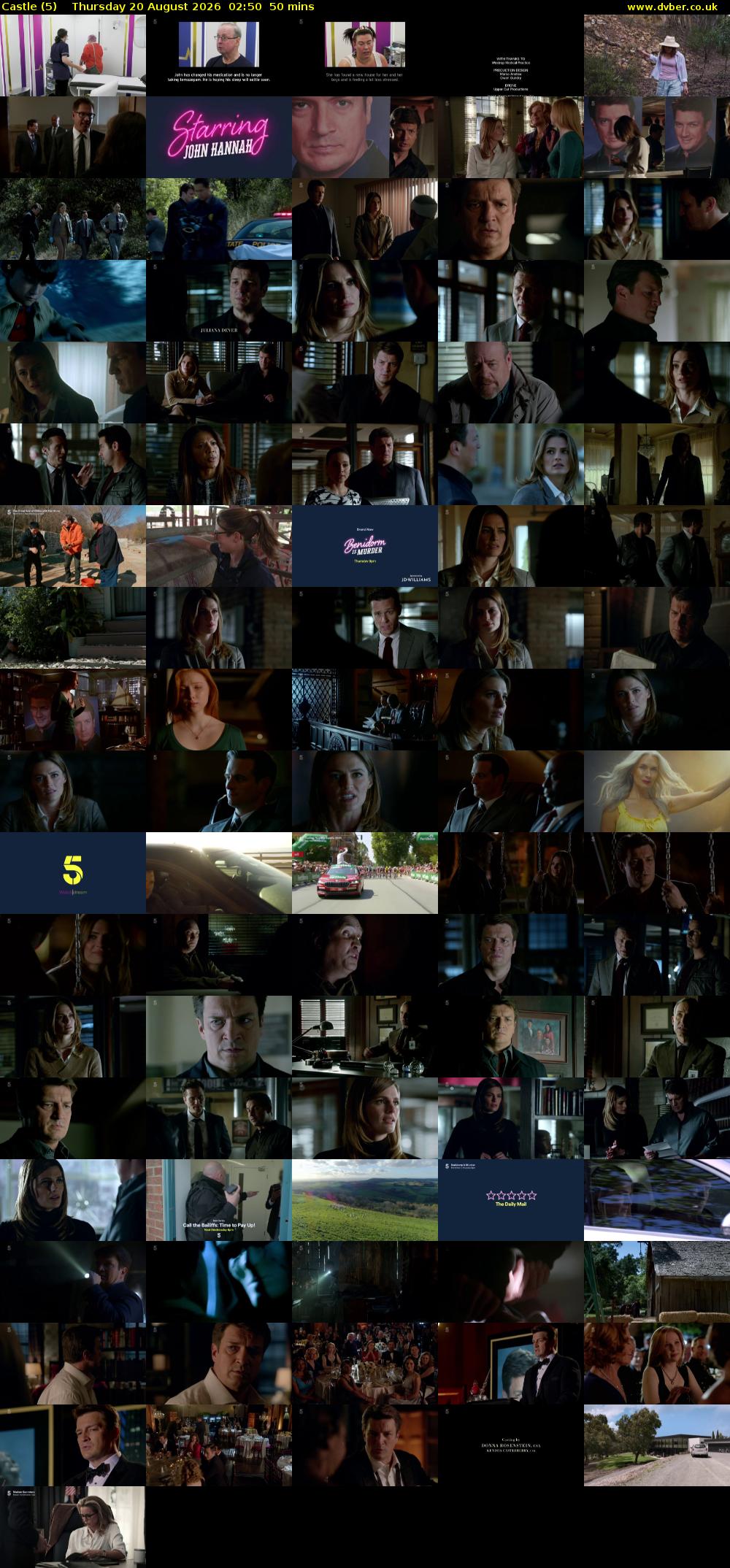 Castle (5) Thursday 20 August 2026 02:50 - 03:40