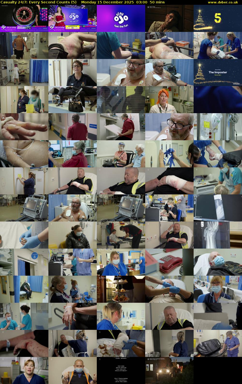 Casualty 24/7: Every Second Counts (5) Monday 15 December 2025 03:00 - 03:50