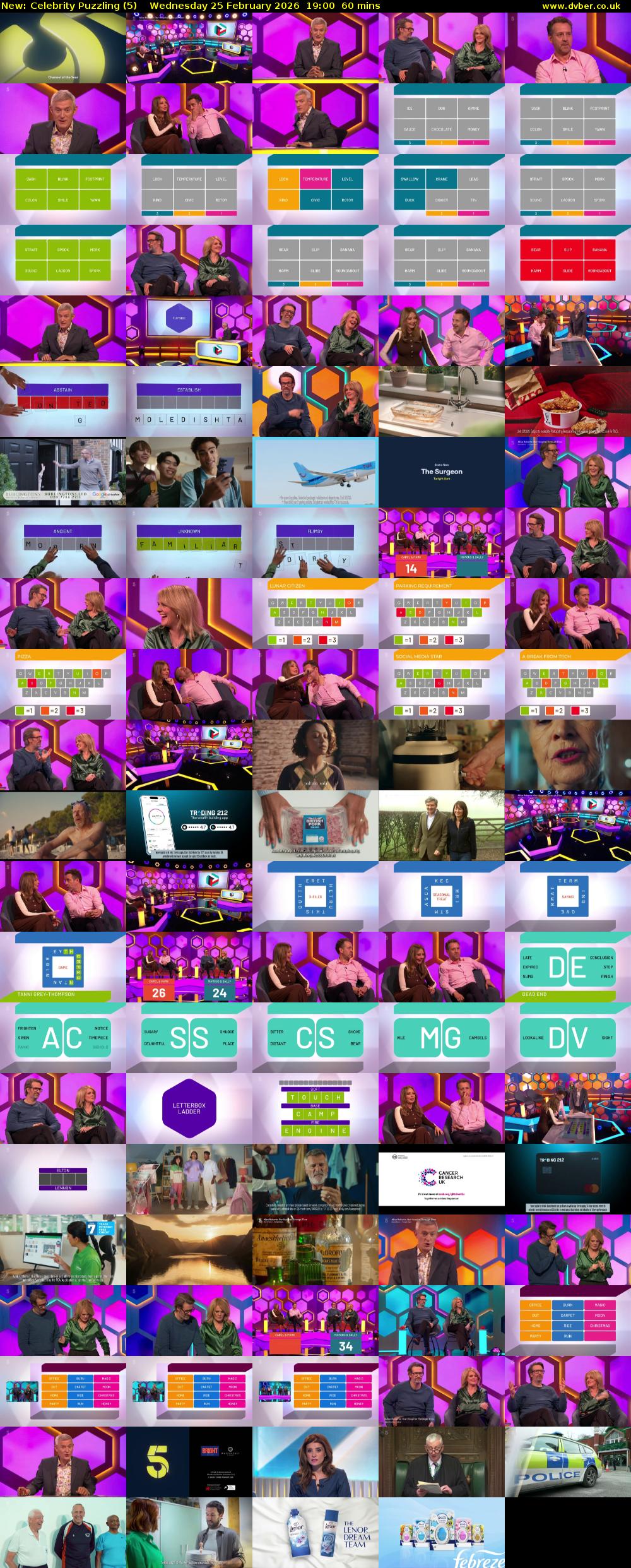 Celebrity Puzzling (5) Wednesday 25 February 2026 19:00 - 20:00