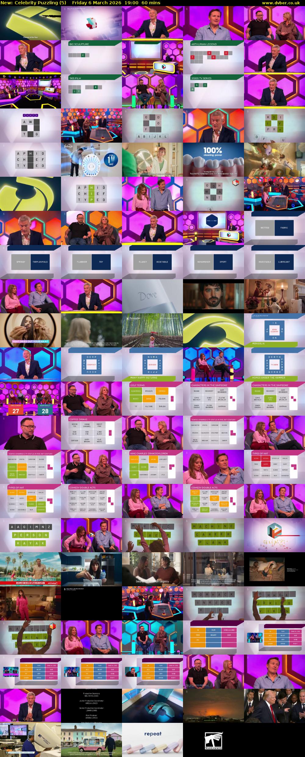 Celebrity Puzzling (5) Friday 6 March 2026 19:00 - 20:00