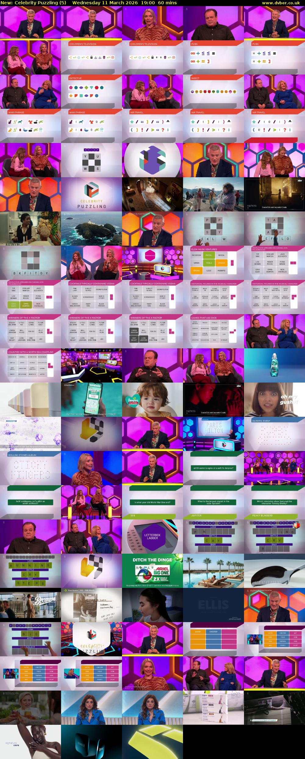 Celebrity Puzzling (5) Wednesday 11 March 2026 19:00 - 20:00