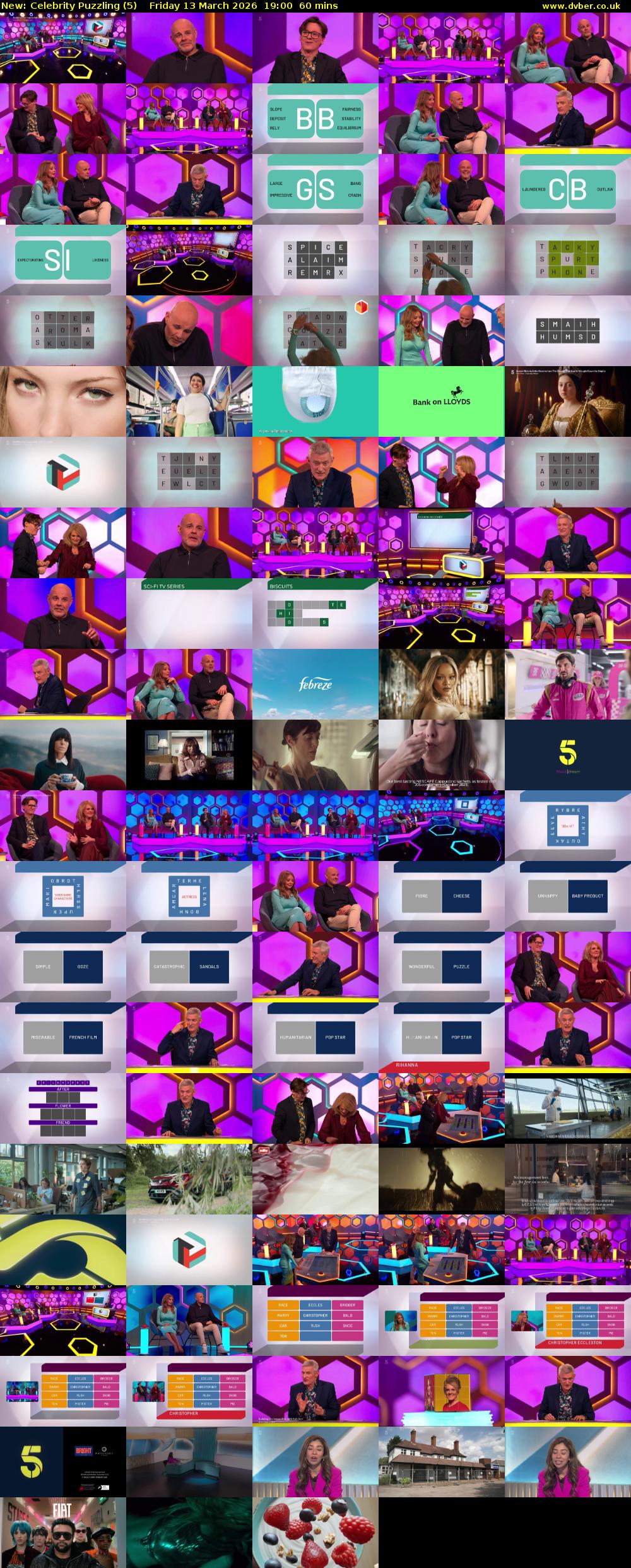 Celebrity Puzzling (5) Friday 13 March 2026 19:00 - 20:00