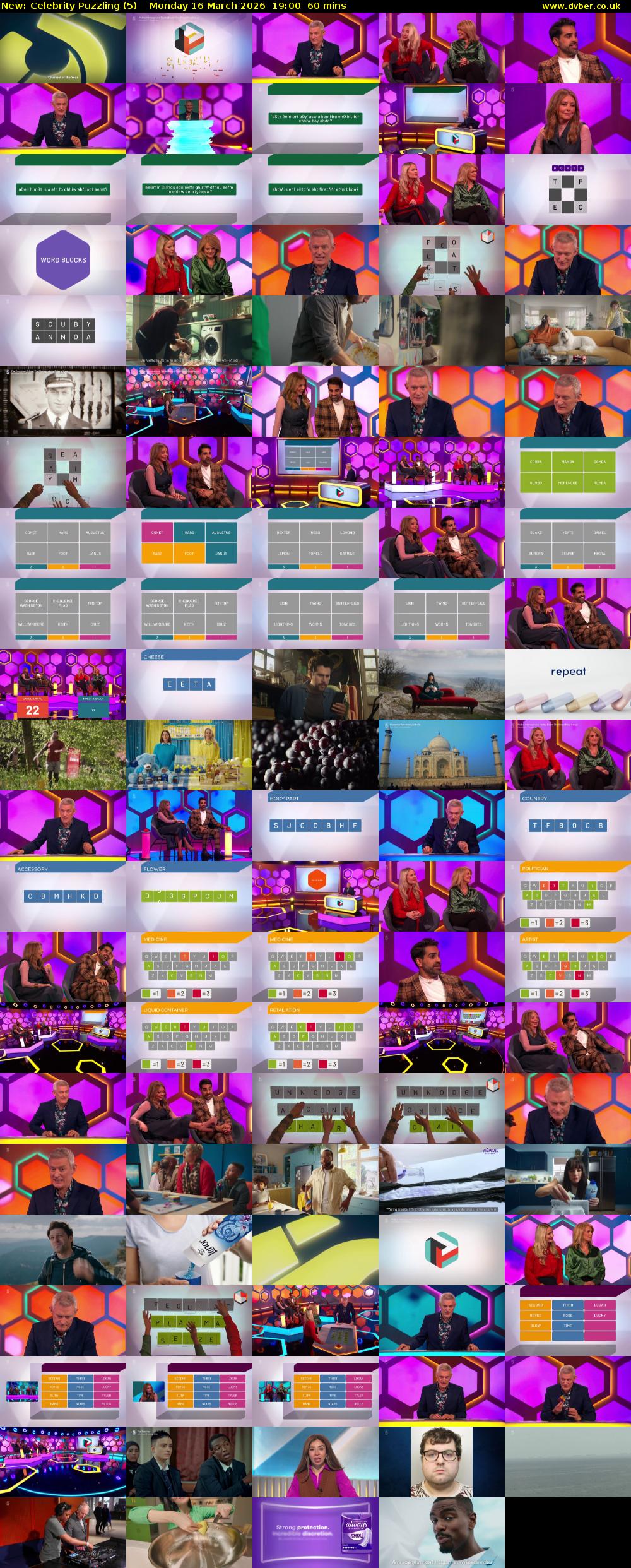 Celebrity Puzzling (5) Monday 16 March 2026 19:00 - 20:00