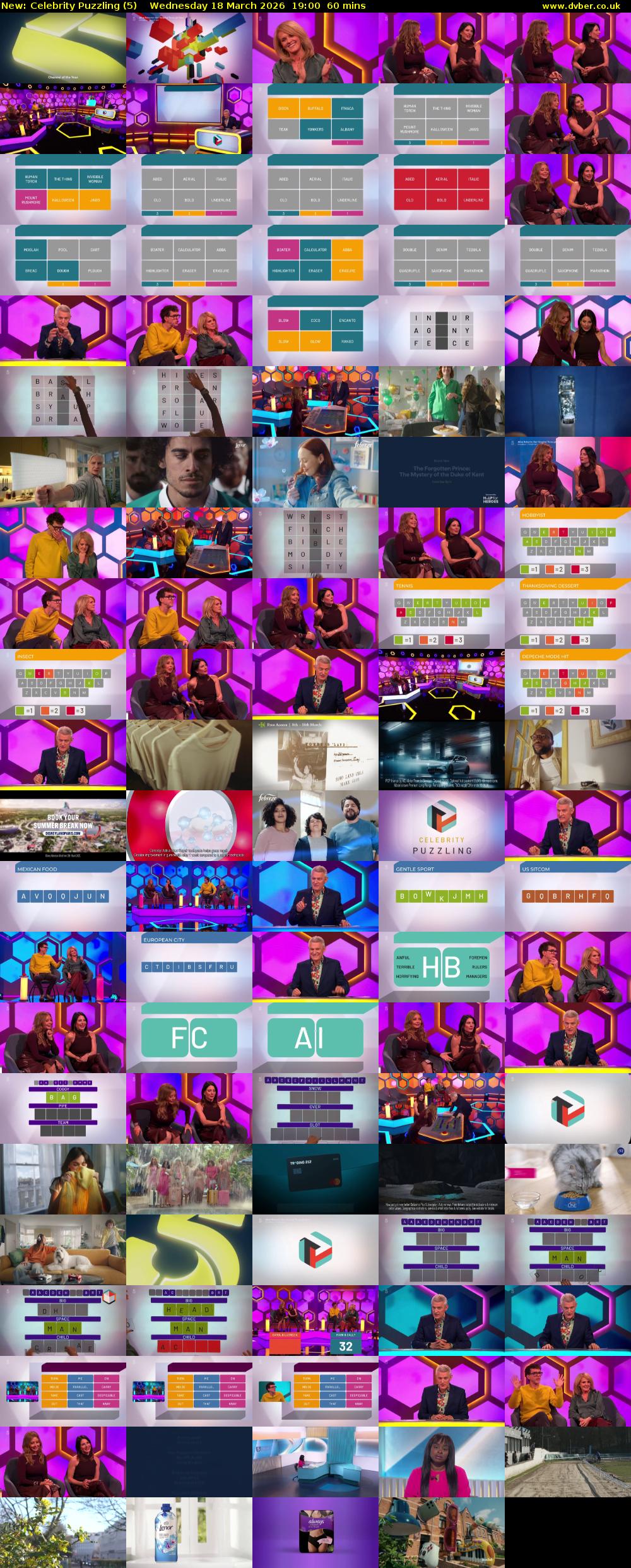 Celebrity Puzzling (5) Wednesday 18 March 2026 19:00 - 20:00