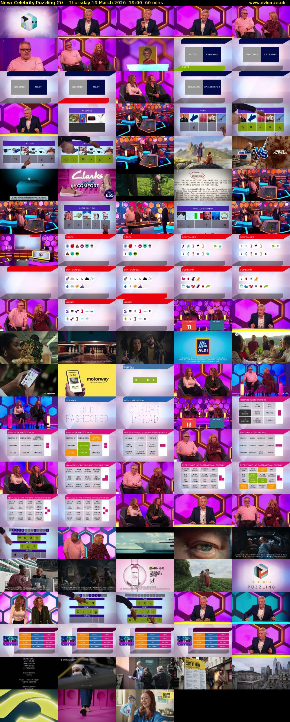 Celebrity Puzzling (5) Thursday 19 March 2026 19:00 - 20:00