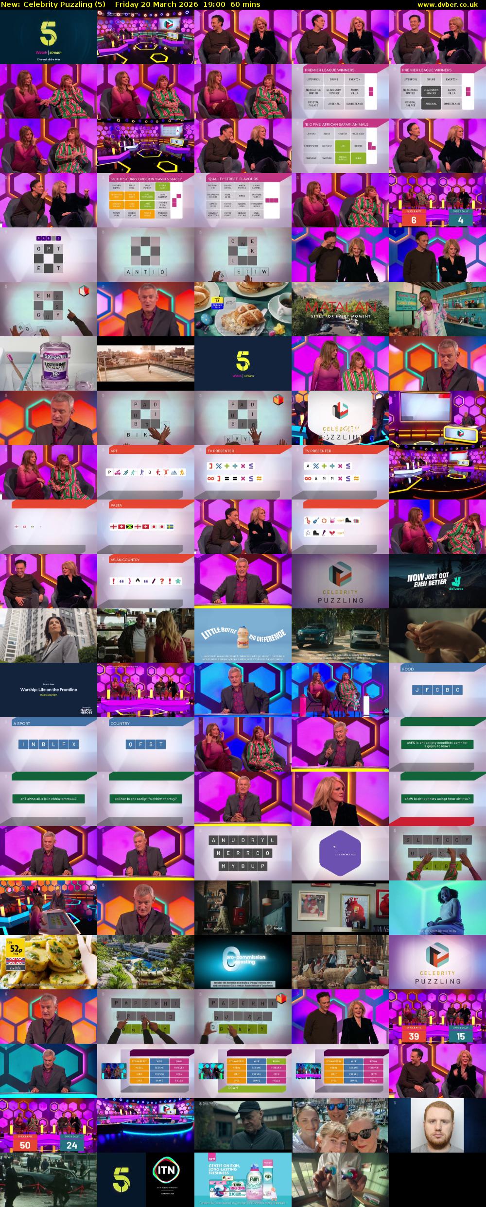 Celebrity Puzzling (5) Friday 20 March 2026 19:00 - 20:00