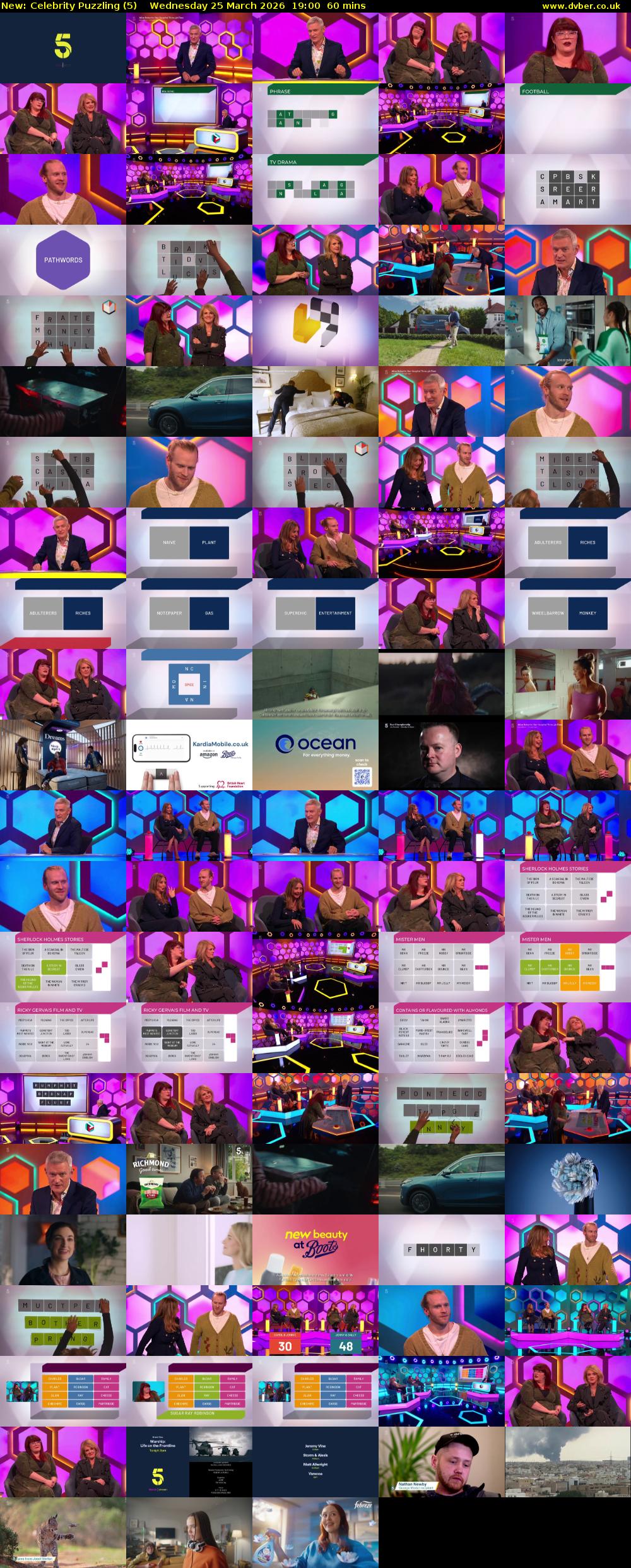 Celebrity Puzzling (5) Wednesday 25 March 2026 19:00 - 20:00