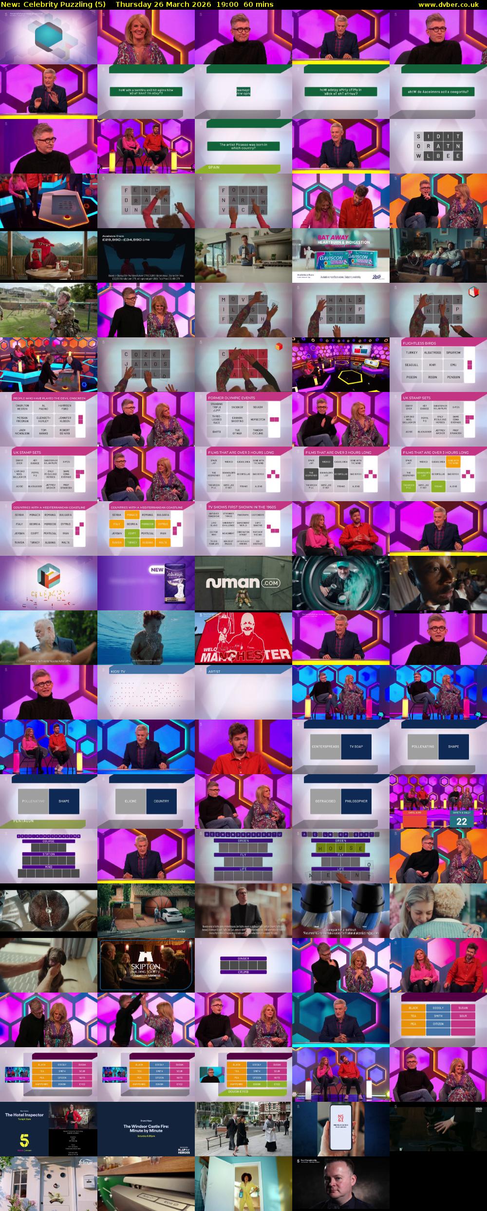 Celebrity Puzzling (5) Thursday 26 March 2026 19:00 - 20:00