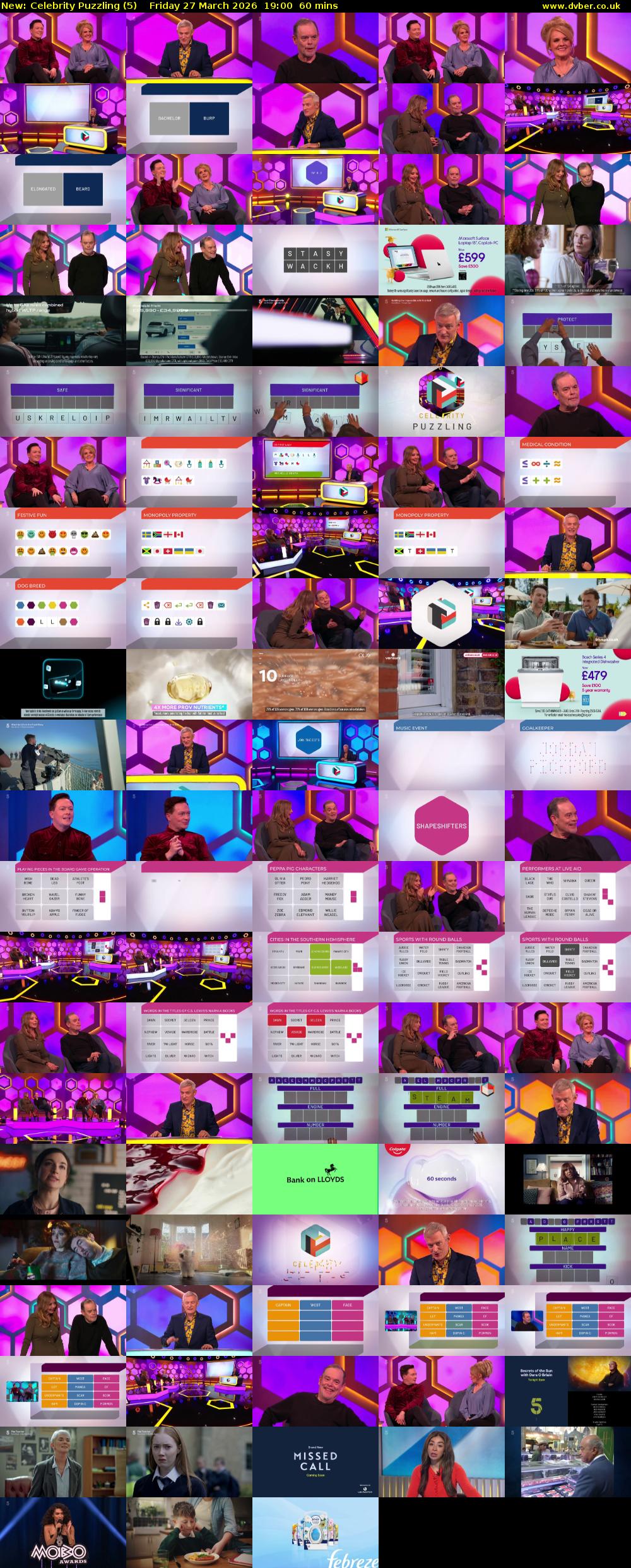 Celebrity Puzzling (5) Friday 27 March 2026 19:00 - 20:00