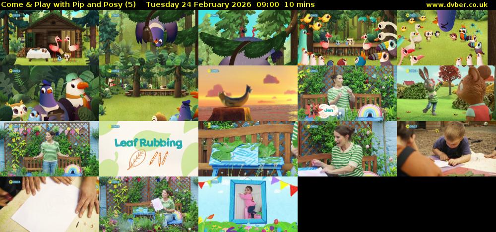 Come & Play with Pip and Posy (5) Tuesday 24 February 2026 09:00 - 09:10