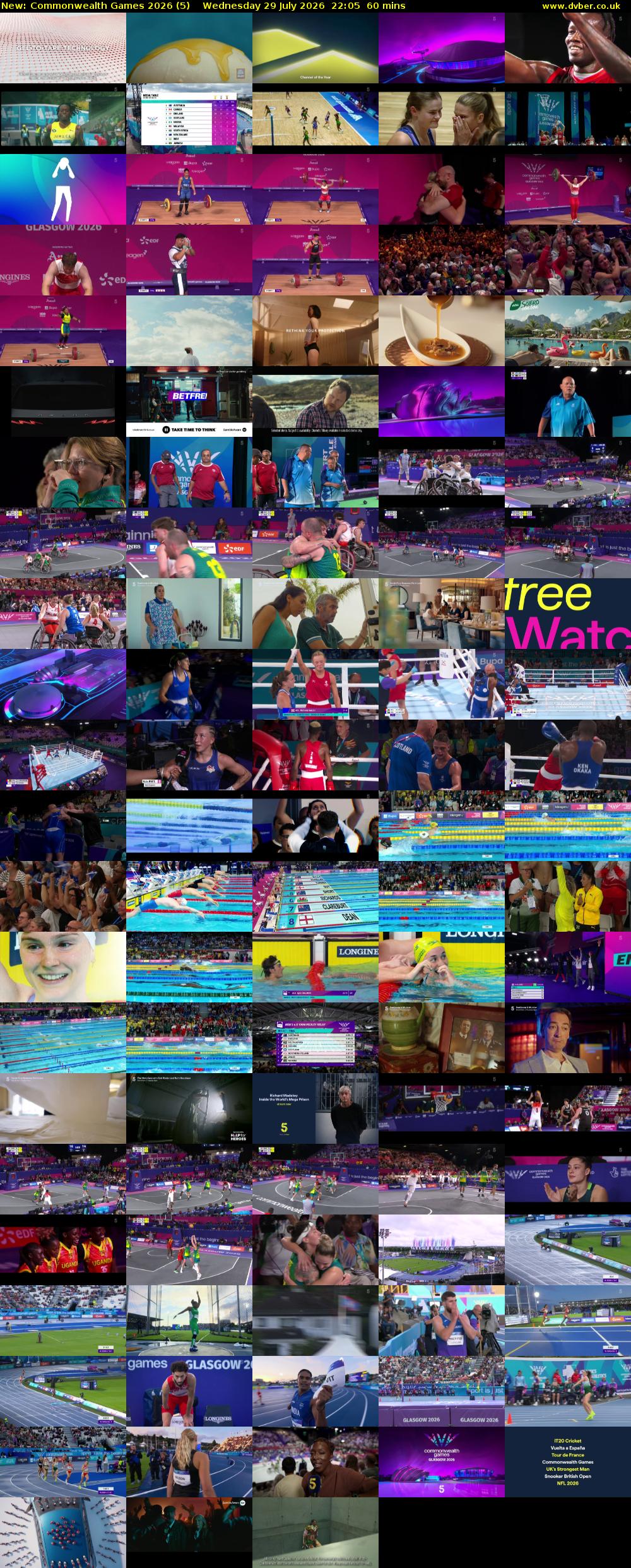 Commonwealth Games 2026 (5) Wednesday 29 July 2026 22:05 - 23:05