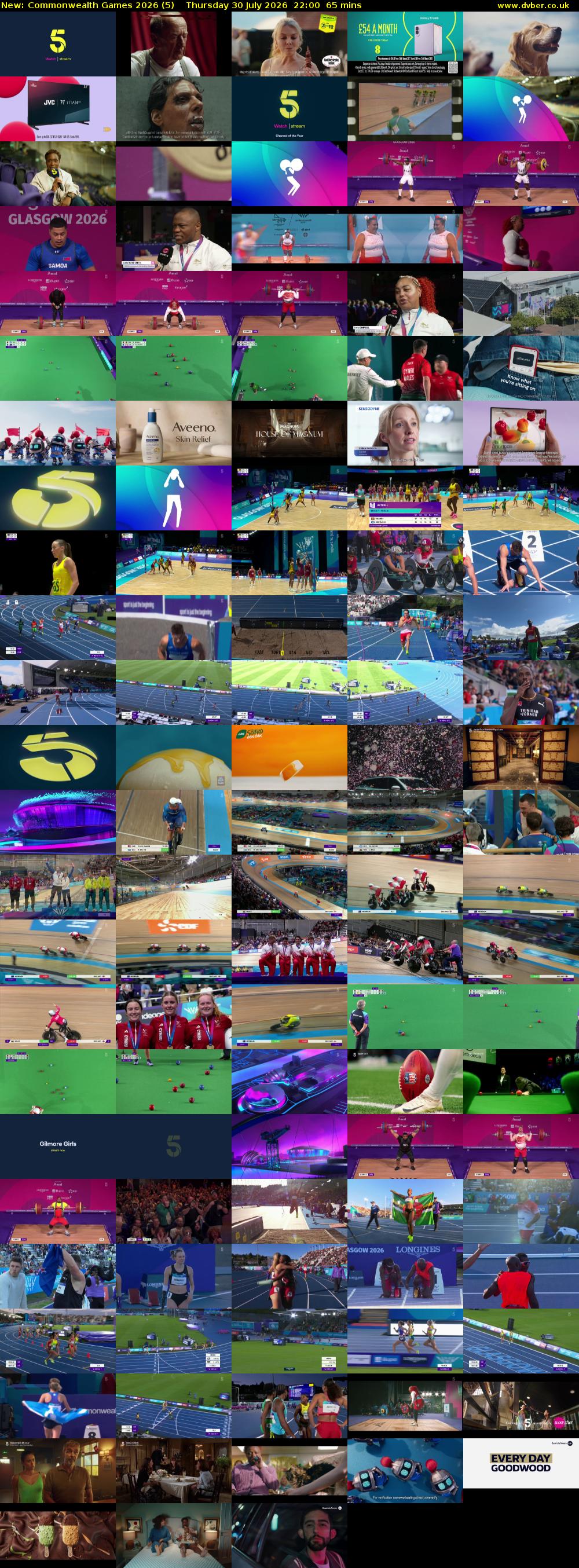 Commonwealth Games 2026 (5) Thursday 30 July 2026 22:00 - 23:05