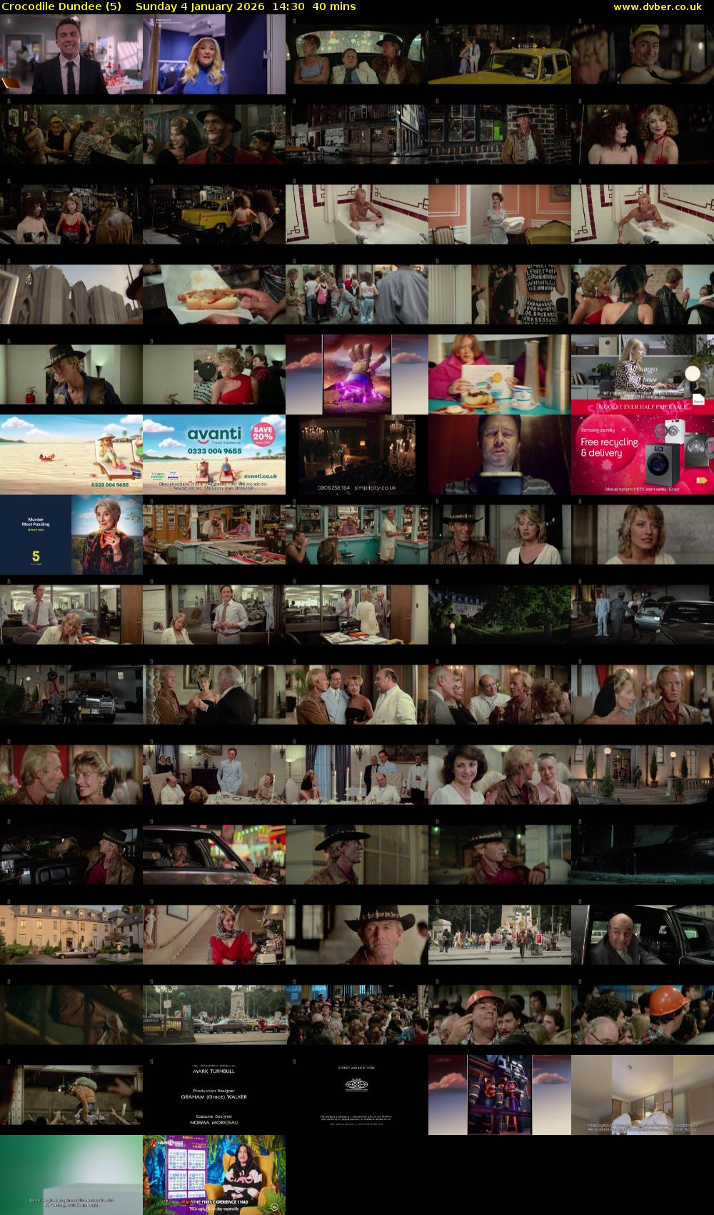 Crocodile Dundee (5) Sunday 4 January 2026 14:30 - 15:10