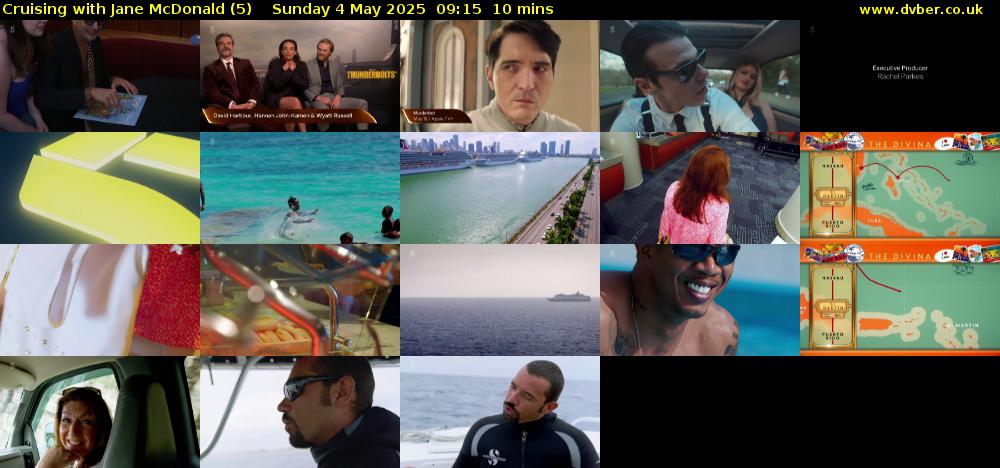 Cruising with Jane McDonald (5) Sunday 4 May 2025 09:15 - 09:25