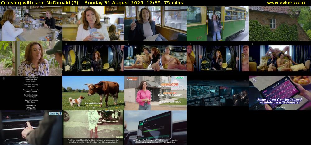 Cruising with Jane McDonald (5) Sunday 31 August 2025 12:35 - 13:50
