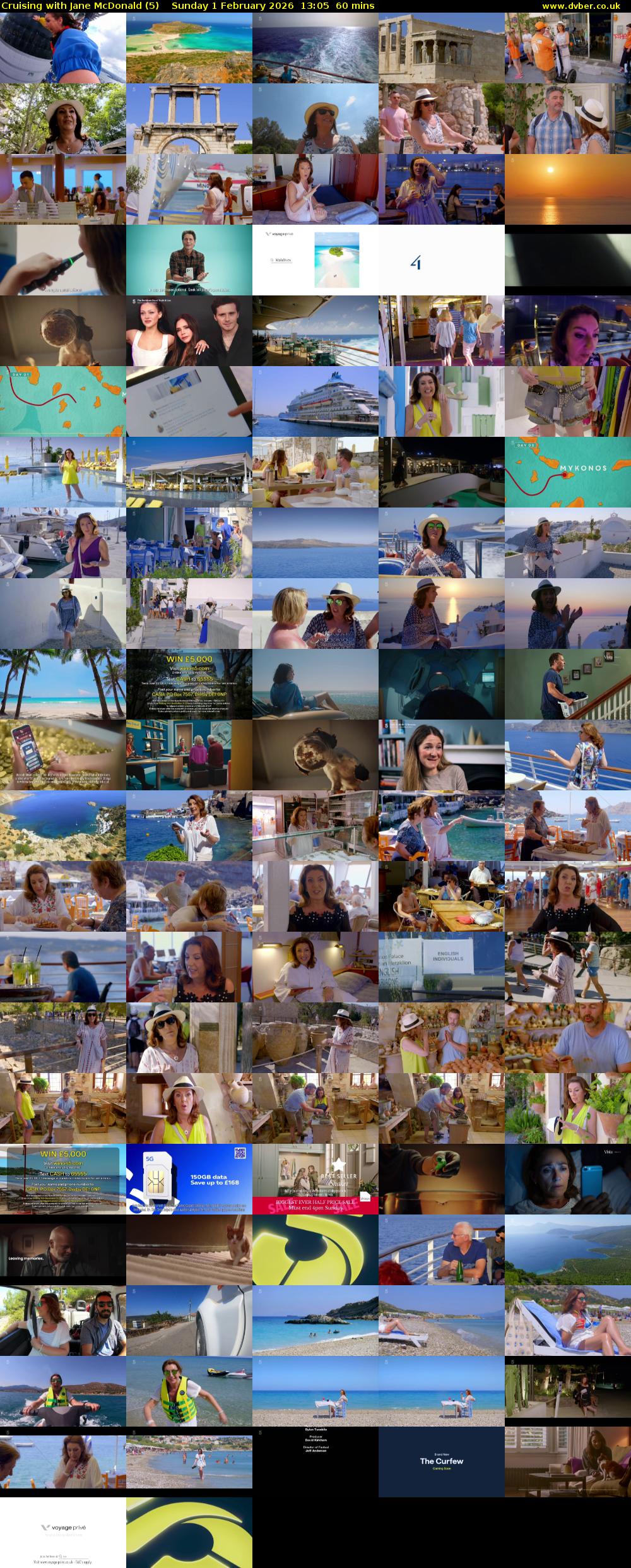 Cruising with Jane McDonald (5) Sunday 1 February 2026 13:05 - 14:05