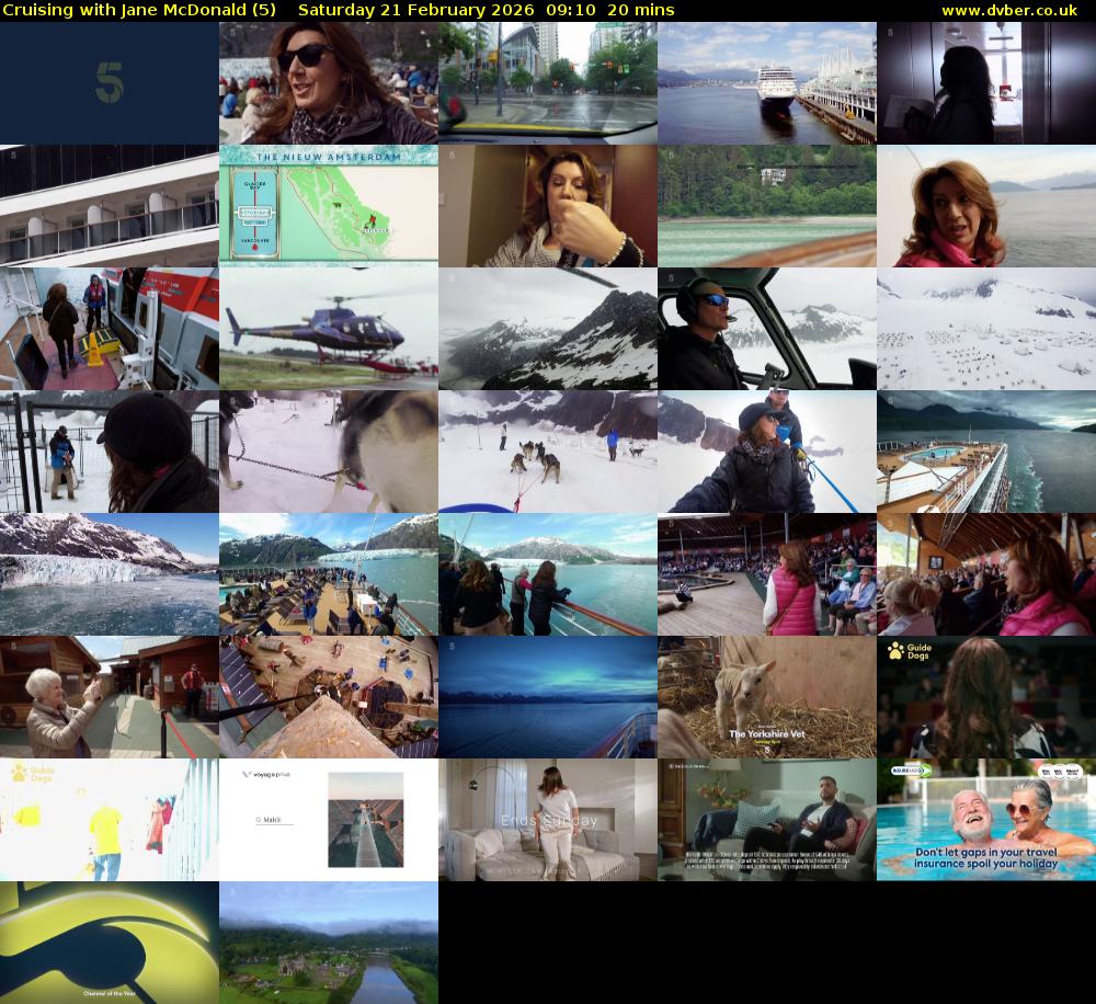 Cruising with Jane McDonald (5) Saturday 21 February 2026 09:10 - 09:30