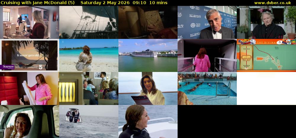 Cruising with Jane McDonald (5) Saturday 2 May 2026 09:10 - 09:20