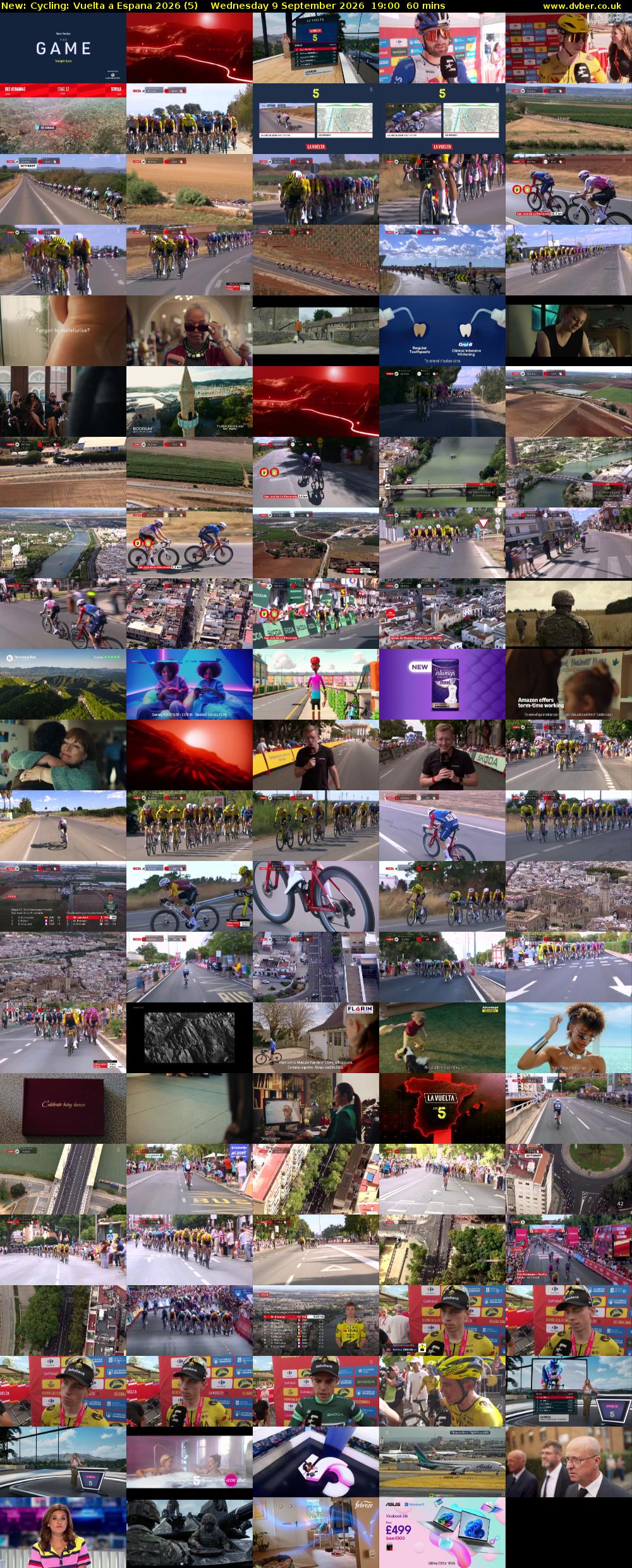 Cycling: Vuelta a Espana 2026 (5) Wednesday 9 September 2026 19:00 - 20:00