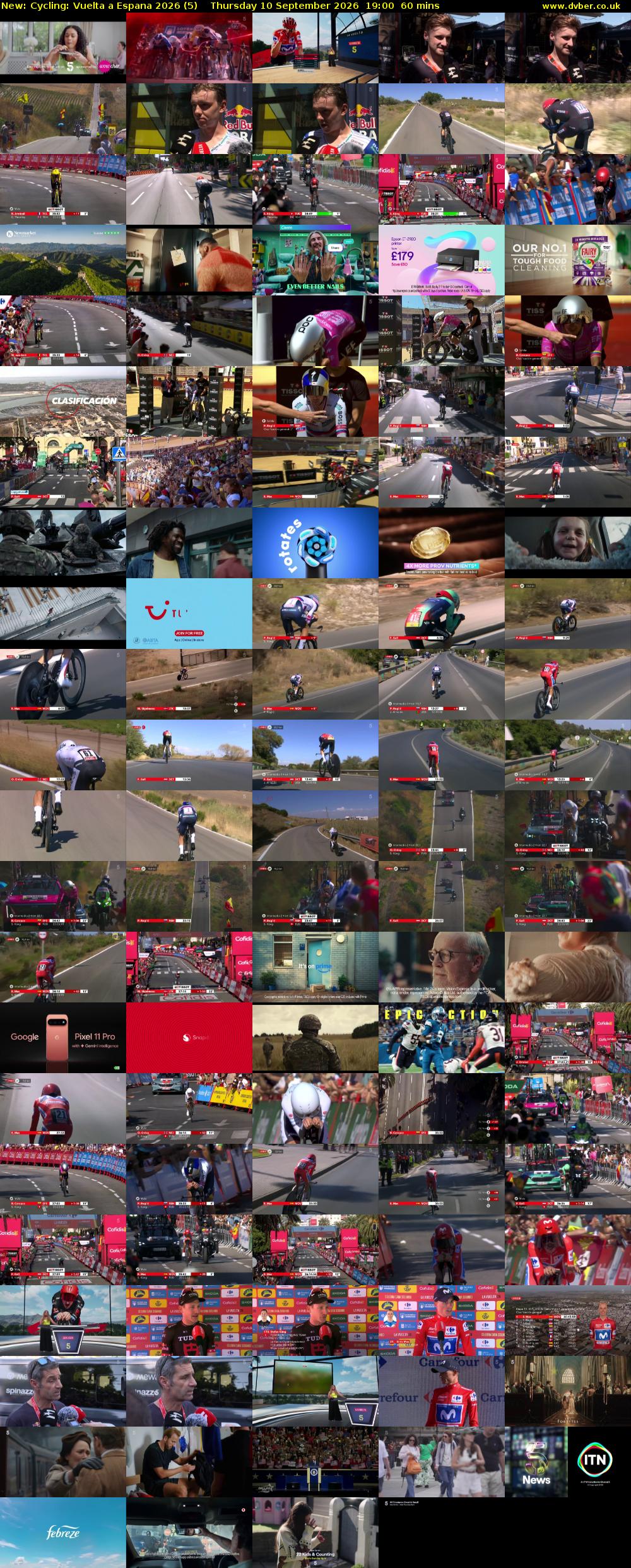 Cycling: Vuelta a Espana 2026 (5) Thursday 10 September 2026 19:00 - 20:00