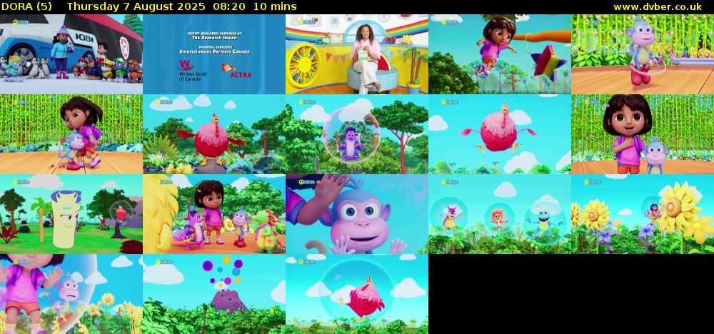 DORA (5) Thursday 7 August 2025 08:20 - 08:30