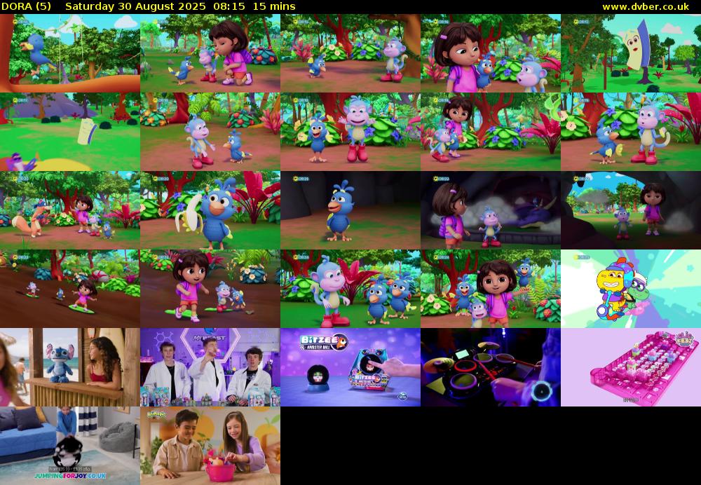 DORA (5) Saturday 30 August 2025 08:15 - 08:30
