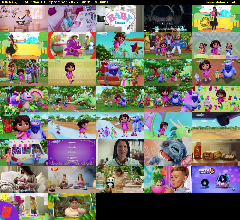 DORA (5) Saturday 13 September 2025 08:05 - 08:25